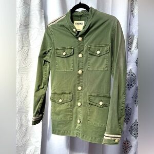 L'AGENCE Green Jean Jacket Tailored Fit Military Inspired